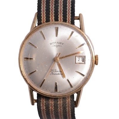 Lot 1062 - Rotary – a gentleman’s yellow metal manual wind wristwatch.