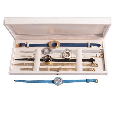 Lot 1112 - Bucherer – a lady's gilt metal and enamel manual wind cocktail wristwatch.
