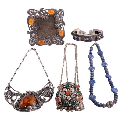 Lot 1268 - A collection of white metal and gemstone jewellery.