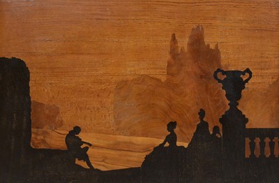 Lot 334 - Large Rowley Galleries marquetry panel, Music