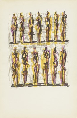 Lot 246 - Henry Moore, Thirteen Standing Figures