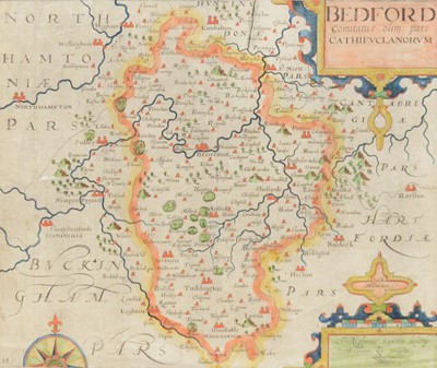 Lot 330 - William Kip after Christopher Saxton, Bedford