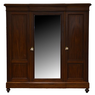 Lot 418 - Victorian mahogany triple wardrobe