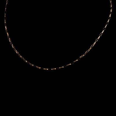 Lot 333 - A 9 carat yellow gold chain link necklace.