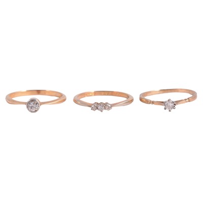 Lot 73 - Three diamond rings.