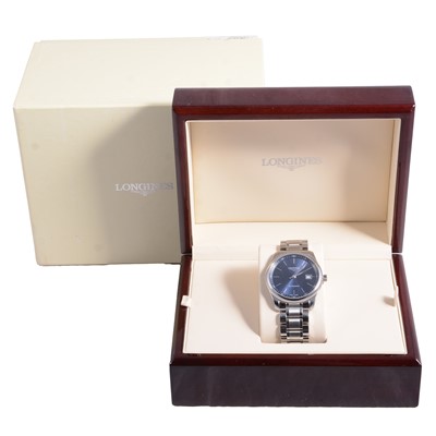 Lot 1068 - Longines – a gentleman's Master Collection stainless steel automatic wristwatch.