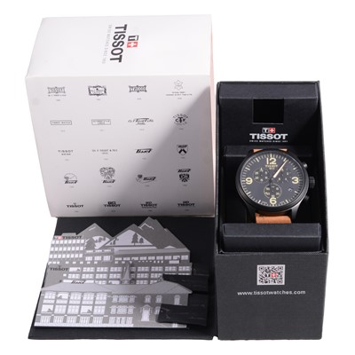 Lot 1076 - Tissot – a gentleman's T-Sport PVD quartz wristwatch.
