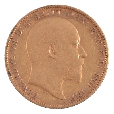 Lot 215 - Edward VII gold Sovereign coin, 1902