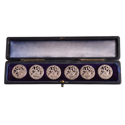 Lot 232 - Set of six Edwardian silver buttons