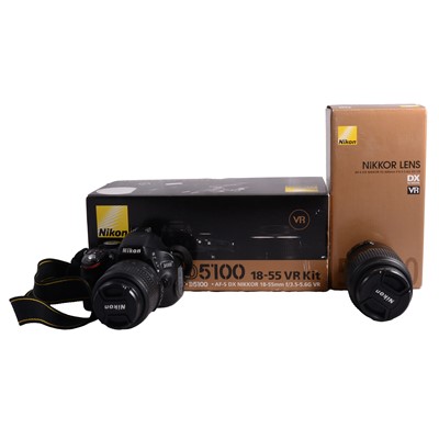 Lot 166 - Nikkon D5100 digital camera and Nikkon DX Nikkor 55-300mm lens, both boxed