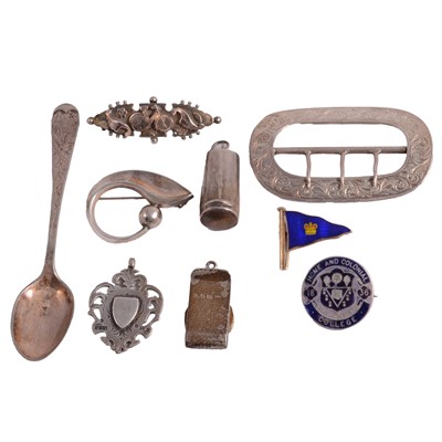 Lot 246 - Hans Hansen silver brooch, silver buckle, etc.