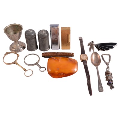 Lot 235 - Dunhill gilt metal lighter, lorgnette, etc.