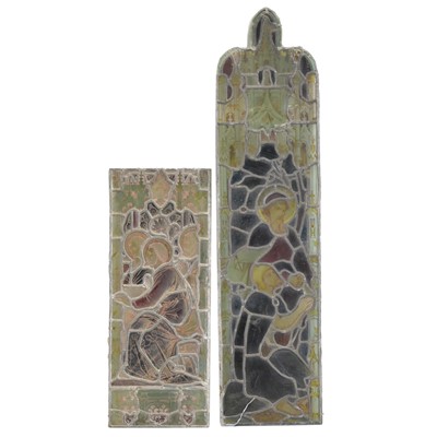 Lot 449 - 19th century stained glass window, in two panels