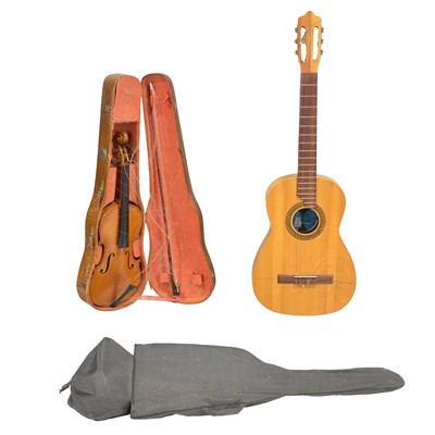 Lot 157 - Guitar and violin, 78 speed vinyl records, mostly '40s/'50s swing/big band