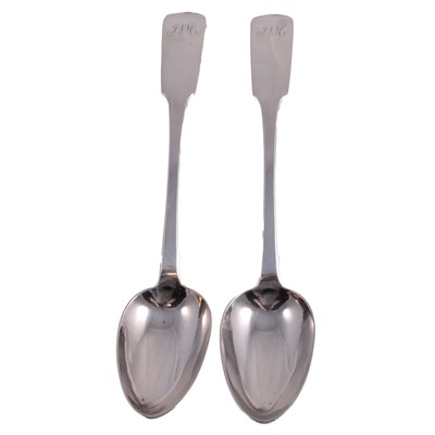 Lot 200 - Pair of George IV Fiddle pattern basting spoons