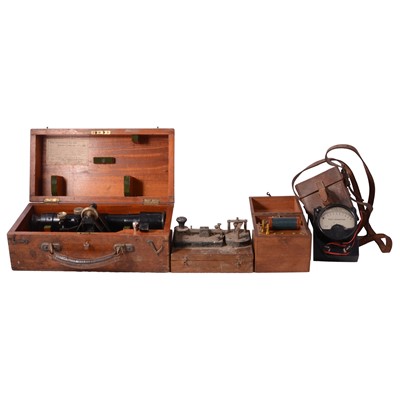 Lot 122 - Quantity of surveyors equipment and scientific instruments.