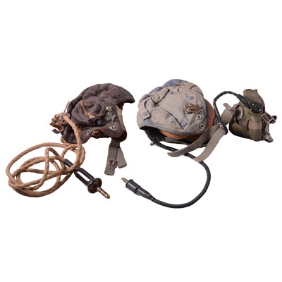 Lot 129 - British RAF pilot's leather headset, and a later pilot's headset