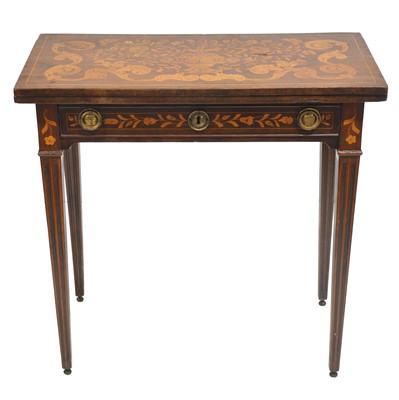 Lot 348 - Dutch walnut and marquetry card table