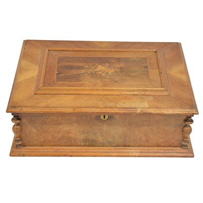 Lot 369 - Walnut gramophone case converted into a bible box