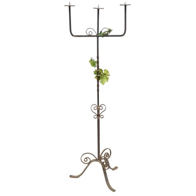 Lot 263 - Craftsman wrought iron pricket standard candlestick