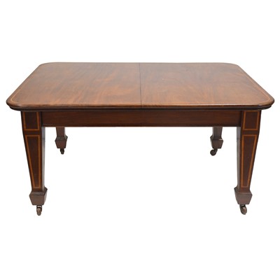 Lot 358 - Victorian inlaid mahogany dining table and a set of ten inlaid mahogany dining chairs