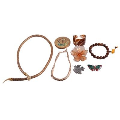 Lot 1290 - A collection of gilt metal, gemstone and costume jewellery.