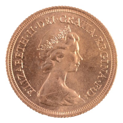 Lot 212 - Gold Full Sovereign Coin, Elizabeth II 1980.