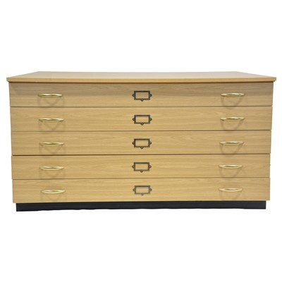 Lot 267 - Ash laminate plan chest