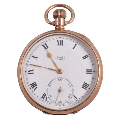 Lot 1018 - A 9 carat yellow gold open face pocket watch.