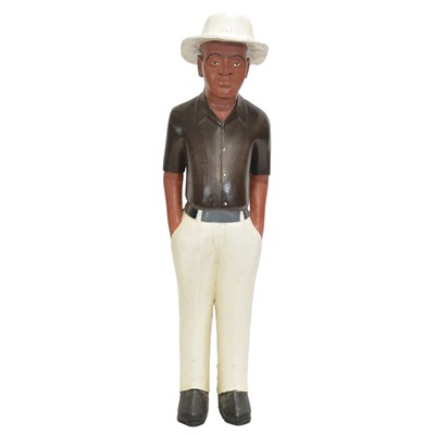 Lot 346 - Painted composition figure of a plantation worker