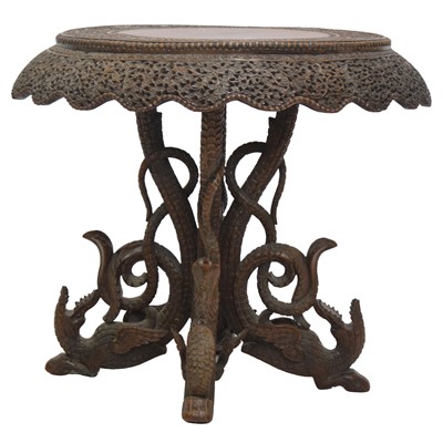 Lot 225 - Burmese carved hardwood table