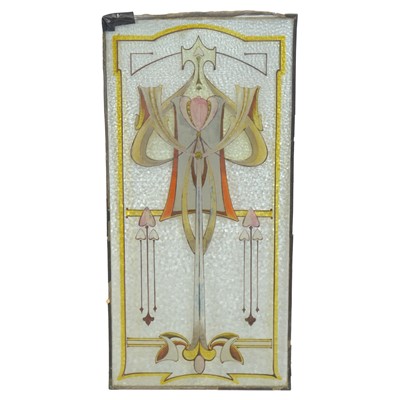 Lot 399 - Two Art Nouveau/Secessionist-style painted glass panels
