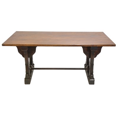 Lot 373 - Victorian and later Gothic Revival pine and oak table
