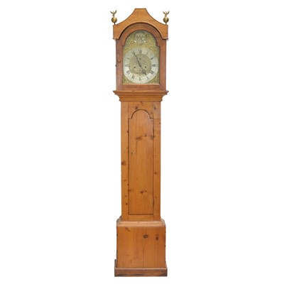 Lot 300 - Pine longcase clock, Moses Jacob, Redruth