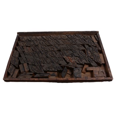 Lot 261 - Two Printer's trays filled with typeset