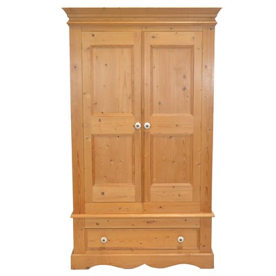 Lot 324 - Pair of modern pine wardrobes