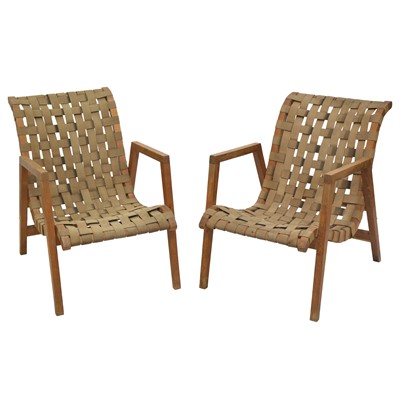 Lot 239 - Pair of Mid-Century oak armchairs