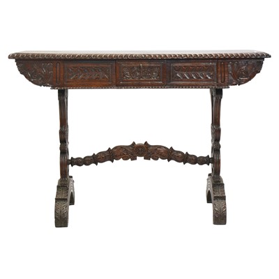 Lot 216 - Regency style carved rosewood stretcher table
