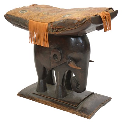Lot 343 - African carved hardwood stool