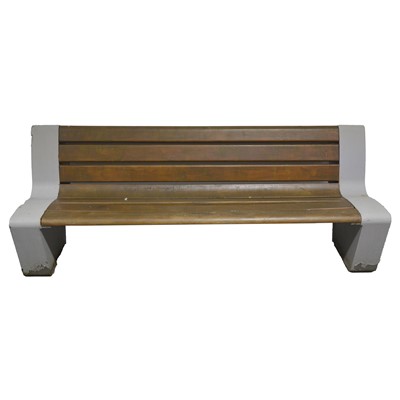 Lot 395 - Pair of metal ended garden benches, (probably) from a cricket ground