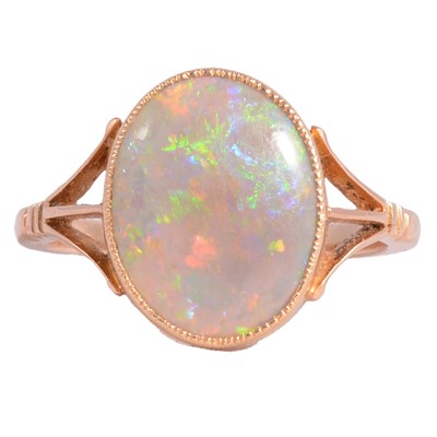 Lot 36 - An opal dress ring.