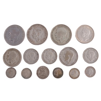 Lot 201B - Collection of British 1920-46 silver content coins.