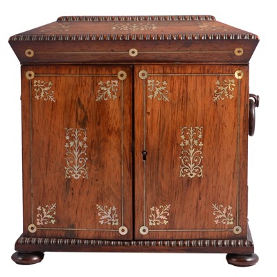 Lot 86 - A lady's rosewood travelling case .