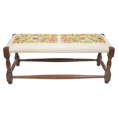Lot 490 - Four embroidered footstools