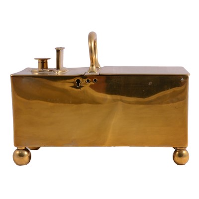 Lot 185 - A brass honesty tobacco box
