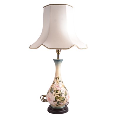 Lot 135 - Moorcroft Pottery, a 'Hibiscus Moon' table lamp