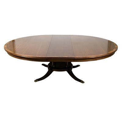 Lot 237 - Massive mahogany dining table and fourteen chairs