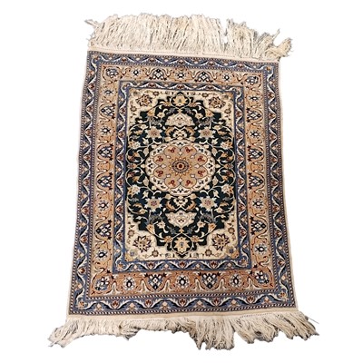 Lot 383 - Small Persian silk mat
