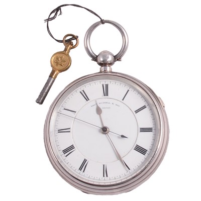 Lot 1028 - A large Edwardian silver open face pocket watch.