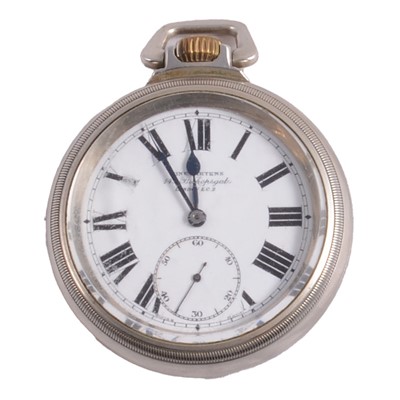 Lot 1043 - A nickel cased Railway Regulator open face pocket watch.